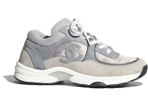 chanel low top trainer cc grey|Chanel sneakers size 10.